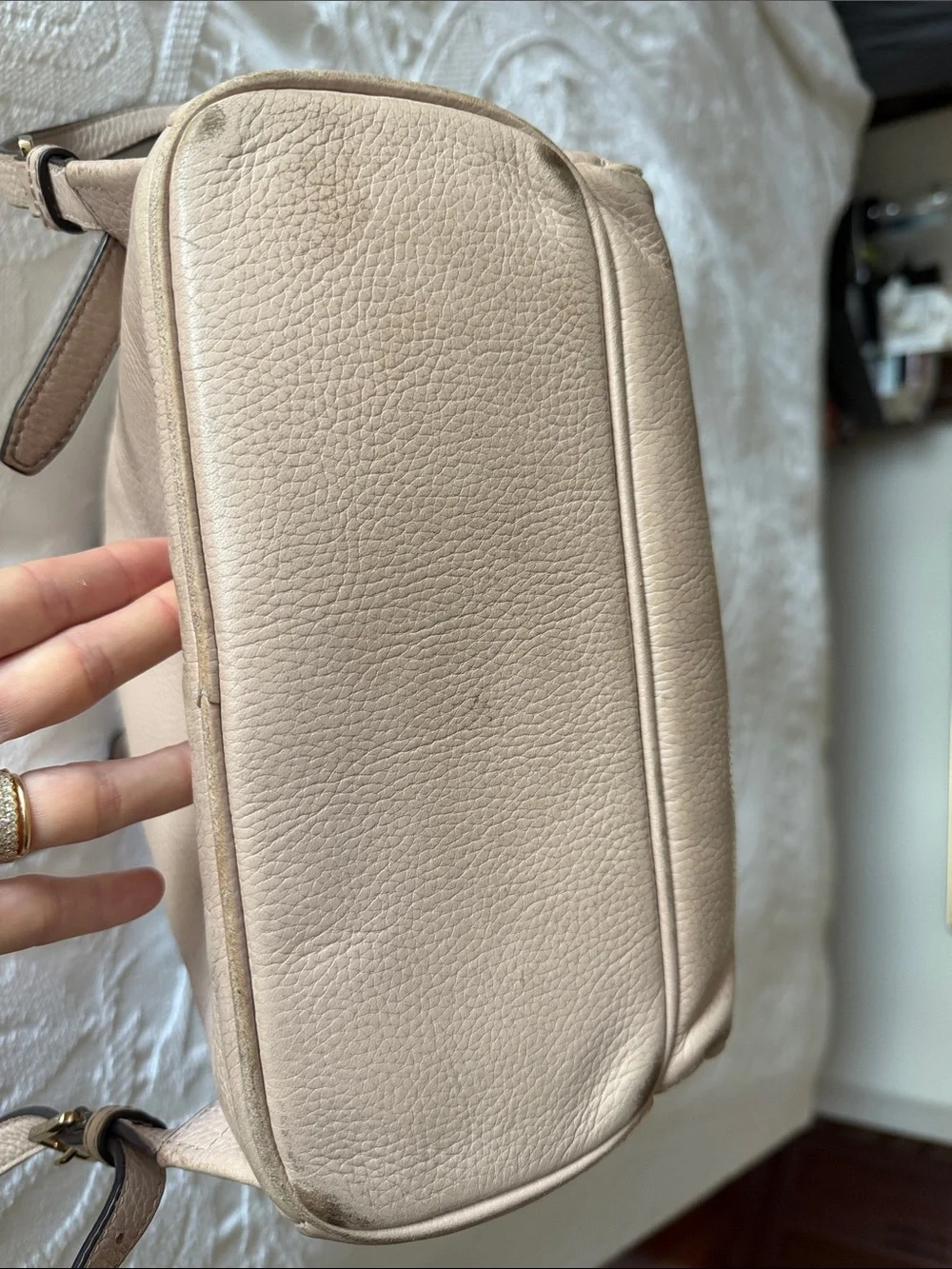 Michael Kors Mauve Taupe Pebbled Leather Backpack